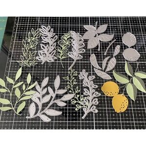 Lot Of Mixed Delicate Foliage Leaf & Lemon Layer Metal Cutting Dies Card Making